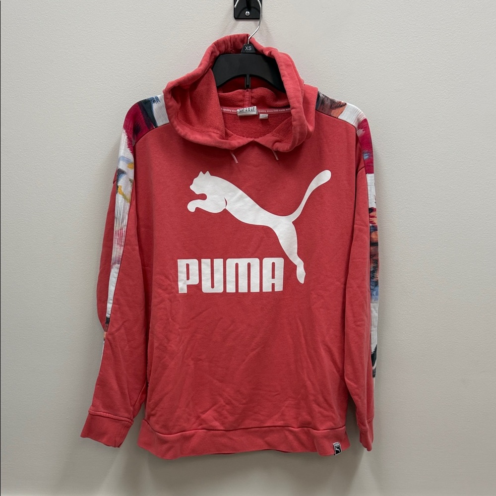 PUMA Women’s Coral Hoodie with Multicolor Sleeves Sz XS!